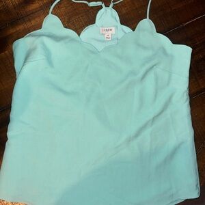 J.Crew Aqua Scalloped Tank Top